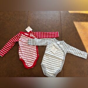 Striped Red and Gray Toddler Onesies